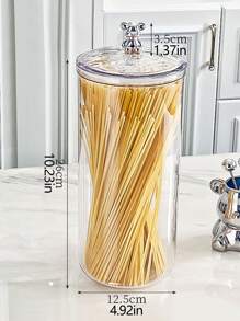 1pc/ Sealable Jar With Lid, Reusable Clear Plastic Sealable Jar With Cute Bear Shape Lid, Home Kitchen Food Storage Container For Kitchen Organisation And Storage, Perfect For Storing Snacks, Sweets, Tea, Nuts, Cereals And Coffee Beans.