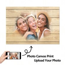 1 件定制照片印刷在画布上绘画，定制仿木纹海报，生日礼物艺术照片，宠物婚礼照片，商业标志，动物形象风景壁画，家居装饰，1 精美，时尚，简约，现代定制，个性化，独特的理想礼物给她 - 彩色 - 查看 3