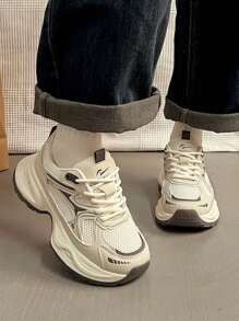 女士休闲运动鞋、平底运动鞋、运动跑鞋 - 米色 - 查看 3