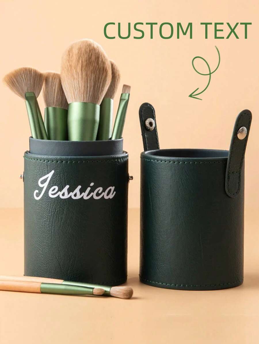 Customized Makeup Brush Storage Bucket, Makeup Brush Holder, Full Set Of Makeup Brushes For Eye Shadow, Powder, Foundation, Blush, Nose Contour, Makeup Tools, Creative Valentine's Day Gift, Birthday Present