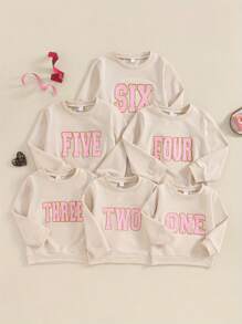 Conjunto de sudadera bordada para bebé niño de primer año, dos, tres, cuatro, cinco y seis años, blusa de manga larga con cuello redondo y color liso, ropa de otoño e invierno. - Caqui - Ver 8