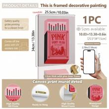 1pc, Canvas Hanging, Framed Decorative Painting, Vintage Chic Pink Pony Club Canvas Art - Amazing Cowgirl Themed Wall Decor With Music Lyrics, Red And Pink Matchbox Design, Perfect For Living Room, Bedroom, Home Office Decor, Wall Art, Vintage Poster Gifts Birthday Graduation