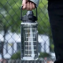 2L Motivational Water Bottle With Time Markings & Straw - Leak Proof Bottle, Large Water Jug For Home, Office, Gym, For Outdoor, Camping - Multicolor - View 5