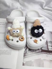 6PCS/Set - Cute Fluffy Pom Poms, Charming Cartoon Style Shoe Decorations, Attractive Gifts, Shoe Charms, Shoe Accessories, Perfect Gifts, Charming Party & Holiday Items (Shoes Not Included)