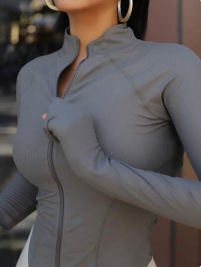 Women's Stand Up Collar Outdoor Yoga Jacket, Designed Specifically For Running, Fitness, And Exercise Training