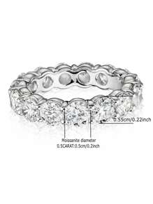 KAHOOT 925 Sterling Silver Full Moissanite Ring Gorgeous Romantic Jewelry Gift Suitable For Valentine's Day Wedding Engagement Banquet Party