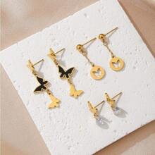 4pcs/Set Clover Stud Earrings, Creative Design, Minimalist, Elegant Vintage, Sweet Romantic Style, Classic Fashion Casual, Suitable For Valentine's Day, Eid, Daily Wear, Party, Holiday, Affordable Gift Choice