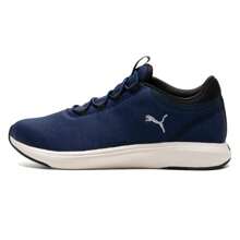 Puma Zapatos de running de código con amortiguación y ligereza para hombres/mujeres, modelo Softride Cruise 2 Slip On 312005-01, para trotar y entrenamiento de larga distancia - azul marino-plata-negro - Ver 3