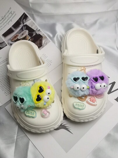 14 件彩色可爱太阳镜毛绒绒球 + 小配饰、鞋饰、鞋饰、情人节和派对用品礼物、完美礼物（不含鞋子）