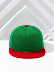 1 stuk Unisex Two-Tone Flat Bill Plain Trucker Baseball Cap, Hip-Hop Zonnehoed
