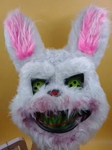 1 pieza Máscara facial de peluche con cara de oso famoso en internet, máscara de peluche de conejo animal lindo para fiesta de Halloween, mascarada
