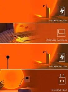 Sunset Light Projector, Sunset Lamp Projection, USB Night Light, Romantic Floor Lamps For Bedroom Living Room Decors, Rainbow Projection Lamp For Photo Background Romantic Gifts For Home Decor Living Room, Halloween, Christmas Decor, Desk Office Accessories, Wall Decor, For Camping, Party, Perfect Gift For Birthday Christmas