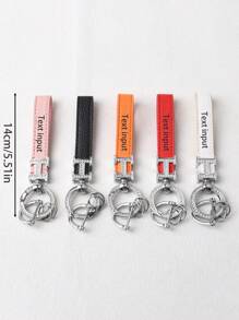 1pc Customized Text Personalized Car Leather Keychain For Men And Women