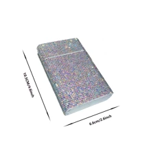 Estuche de cigarrillos para mujer con doble cara, brillos y rhinestones, minimalista y de moda para uso diario casual