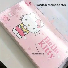 Sanrio Hello Kitty 50 stuks vuilniszakken voor in de auto en op het bureau, leuke, creatieve roze vuilniszakken, wegwerpbare plastic vuilniszakken, draagbare vuilniszakken voor in de auto, geschikt voor op reis en buitengebruik.