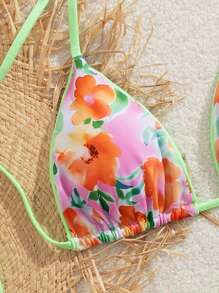 性感印花高弹力两件套比基尼女式泳衣，速干柔软亲肤欧美风格比基尼泳装，支撑胸部，修身印花设计，适合海滩、泳池派对、度假的新款比基尼