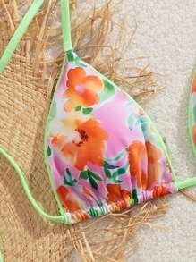 Biquíni sexy com estampa elástica alta, 2 peças, para mulheres, secagem rápida, macio e agradável à pele, estilo europeu e americano, sustenta o busto, design estampado adelgaçante, novo biquíni para praia, festa na piscina, resort