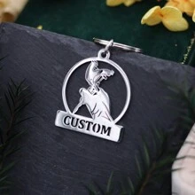 1pc Stainless Steel Personalized Keychains, Customized Forest Deer Name Keychain, Customized Tooth Letter Keychain, Customized Animal Bat Keychain,Laser Engraved Nameplate Pendant Keyrings, Custom Text Name Date Key Chains, Birthday Love Gift Jewelry