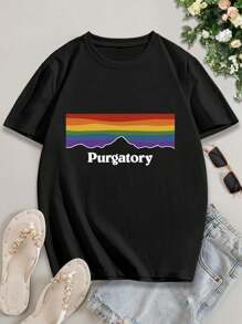 Wynonna Earp Purgatory Pride Women's T-Shirt Graphic Tee Lesbian Pride LGBTQ+ Apparel Fan Merch - Black - View 2