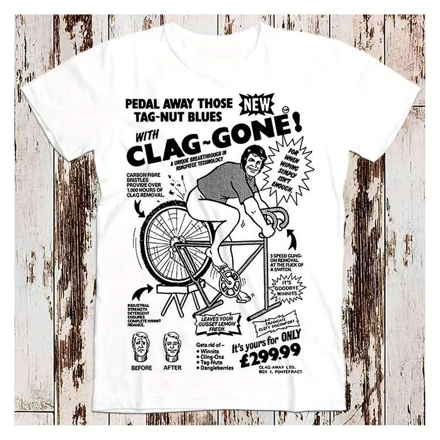 Clag Gone Peadel Away Those Tag Nut Blues Funny Gift Top Tee T Shirt 8895 - Blanco - Ver 1