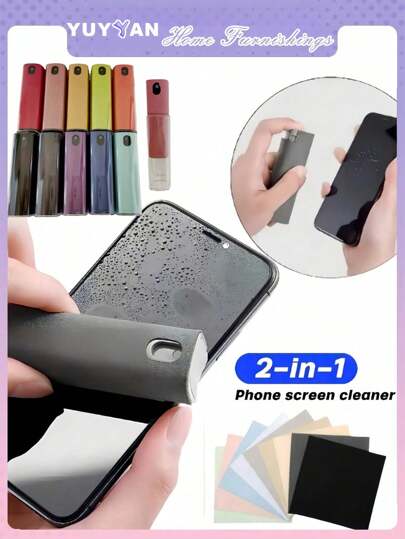 Conjunto de limpador de tela portátil tudo-em-um, limpador de tela para tela de carro, smartphone e tablets, kit de limpeza de celular, spray limpador de tela, spray limpador de tela sensível ao toque, ferramenta de limpeza de tela, kit de limpeza de tela de laptop, limpador de tela de TV.