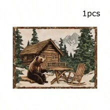 1 件/4 件/6 件/8 件/12 件/可爱动物主题耐热防滑涤纶餐垫套装，两种选择，奶牛图案，适合家庭和节日活动的节日餐垫