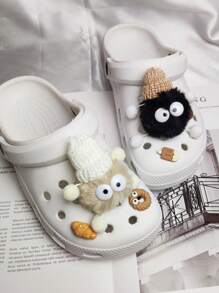 6PCS/Set - Cute Fluffy Pom Poms, Charming Cartoon Style Shoe Decorations, Attractive Gifts, Shoe Charms, Shoe Accessories, Perfect Gifts, Charming Party & Holiday Items (Shoes Not Included)