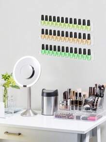 3M Transparent Acrylic Nail Polish Organizer Rack, Wall Mounted Shelf, Cosmetic Display Storage, Acrylic Wall Hanging Record Rack Room Decor