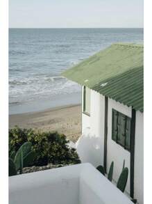 1pc Italy Coastal Landscape Olive Green Aesthetic Botanical Nature Photography Poster Canvas Painting Wall Art Pictures Home Decor No Frame - Multicolor - View 10