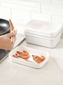 1 件冰箱食品冷藏储物盒、食品保鲜盒、带盖 PP 材质、蔬菜沙拉储物盒、冰箱水果冷冻肉类保鲜盒、食品密封储物盒、午餐盒、托盘、厨房配件、食品储存、午餐盒、餐食准备、午餐盒、餐盘。 - 白色 - 查看 5