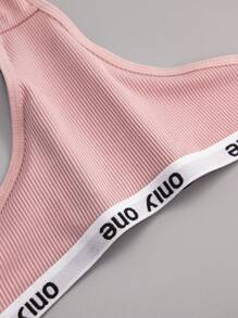 4 pezzi Perizoma donna a vita alta, elasticizzato e comodo, con stampa di lettera