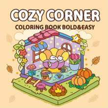 1 Pc Cozy Corner: Coco Coloring Book For Adults And Teens Featuring Super Cute Animal Characters With Easy And Simple Designs For Relaxation Bold And Easy Wyo Colouring Book Gifts Toys For Girls And Boys Teen Kids Toys -Default Does Not Include Marker Pen - Multicolor - View 2