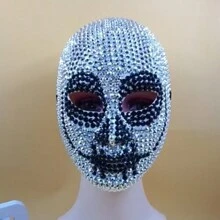 1pc Bling Jester Mask, Cosplay Haunted House Costume Props Head Accessory