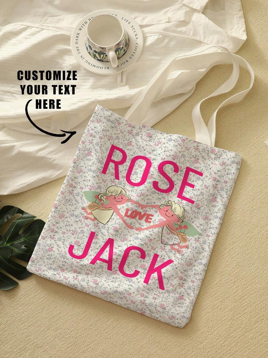 1 件定制帆布袋，独特设计（照片、风景、插图），可折叠，容量大，轻便，时尚，个性化手提包、单肩包、休闲购物袋 - 彩色 - 查看 1