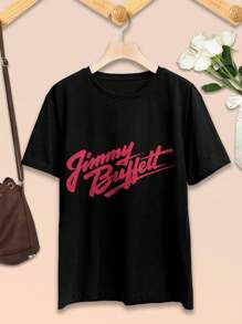 Women's Vintage Jimmy Buffett T-Shirt Retro Classic Concert Tee - Black - View 2