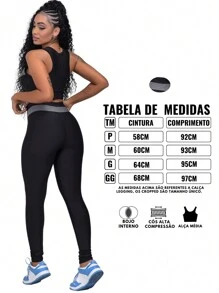 Leggings + Cropped Top Set With Suplex Pad Extra Fitness / Women's Gym Fashion - 灰色 - 查看 3