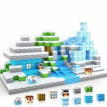 [60pcs/75pcs/110pcs/144pcs] Magnetic Building Blocks Set - Magnetic Construction Toys, Kids Cube Toy, Ice World, Build Magnetic World, STEM Gift, Halloween And Christmas Birthday Toy Gift (Random Color & Pattern) - Multicolor - View 3