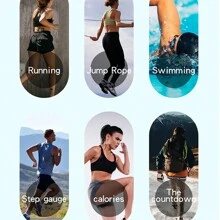 SANDA. SANDA 男士智能数字手表，计步器，卡路里计数器，50米防水，健身计时器，闹钟，日期显示，LED数字显示，军用户外运动游泳多功能腕表 - 均碼 - 查看 11