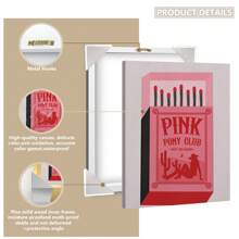 1pc, Canvas Hanging, Framed Decorative Painting, Vintage Chic Pink Pony Club Canvas Art - Amazing Cowgirl Themed Wall Decor With Music Lyrics, Red And Pink Matchbox Design, Perfect For Living Room, Bedroom, Home Office Decor, Wall Art, Vintage Poster Gifts Birthday Graduation