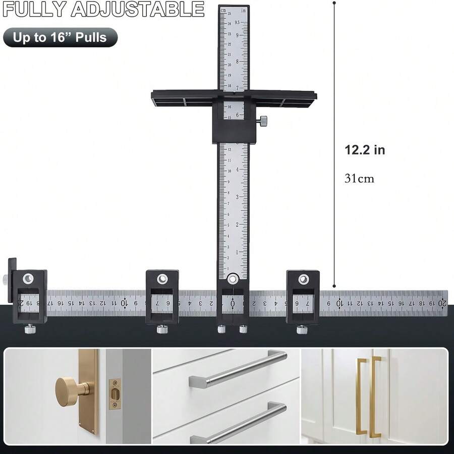Black cabinet hardware tool woodworking drilling locator for