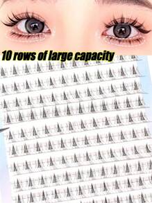 1 caja de pestañas postizas que parecen naturales - Banda transparente, estilo anime afilado apto para cosplay, reutilizable, ideal para principiantes