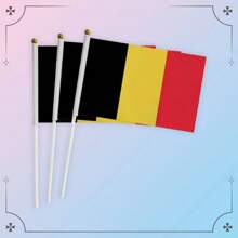 3pcs Hand-Waved World Country Flag Pole For Football Game Fans Cheering, Made Of Polyester Fabric, Suitable For Match Support, Home Decor, Outdoor Garden Decor - Multicolor - View 10