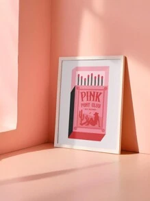 1pc, Canvas Hanging, Framed Decorative Painting, Vintage Chic Pink Pony Club Canvas Art - Amazing Cowgirl Themed Wall Decor With Music Lyrics, Red And Pink Matchbox Design, Perfect For Living Room, Bedroom, Home Office Decor, Wall Art, Vintage Poster Gifts Birthday Graduation