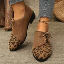 Mocasines suaves transpirables para mujer, nuevos zapatos retro de leopardo de moda para mujer - Marrón Mocha - Ver 6