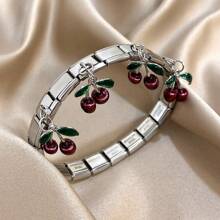 1 chiếc vòng tay mặt dây chuyền hình quả anh đào cổ điển, kiểu dáng đôi dành cho nữ, dây đeo bằng thép không gỉ mạ vàng 18K, quà tặng cho mẹ, Giáng sinh, Lễ Tạ ơn, Halloween, đám cưới, tiệc tùng/khiêu vũ/tụ họp/hàng ngày/phụ kiện đi biển, kỷ niệm, Ngày Valentine, trang sức phong cách Boho, sinh nhật, quà tặng cho phù dâu. - Nhiều màu - Xem 12