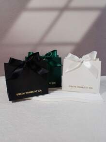 10pcs Mini Gift Boxes With Elegant "Special Thanks To You" Message, Perfect For Wedding Favors, Birthday Gifts, And Gratitude Presents, Available In Classic Black, Green, And White Colors, High-Quality Paper Material With Satin Ribbons For A Luxurious Touch, Ideal For Small Gift Wrapping And Thoughtful Packaging, For Mother's Day, Bridesmaid Gifts, Graduation Gifts, Birthday Gifts, Wedding Gifts, Birthday, Bride, Wedding