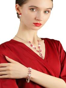 Rhinestone Jewelry Set Bling Necklace Earrings Bracelets Set For Women Evening Clutch Bag V-Shaped Wrinkling Shiny Handbag Wedding Sparkling Glitter Handbag For Women Prom With Detachable Metal Chain For Wedding And Party Shoulder Bag For Women's Handheld Evening Bag Versatile Glitter Handheld Bag Cocktail Party Wedding New Wallet Banquet Bag