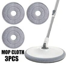 3 أغطية رأس مصنوعة من الأنسجة المحارية الدائرية للغسيل والتنظيف بأرضيات المنزل، أغطية قابلة لإعادة الاستخدام مع بكرة دوارة 360 درجة، ملحقات عالمية - متعدد الألوان - مشاهدة 10