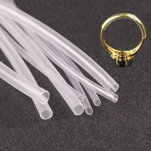 热缩保护管，透明保护管，带可调节圆形保护套，用于项链扣，保护刮伤衣服和头发，适用于开口戒指、鞋带、细手链，保护