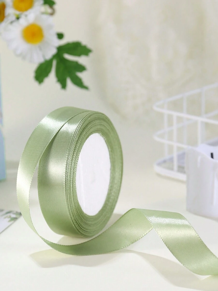 鼠尾草绿色丝带，3/4 英寸织物圣诞丝带，用于礼品包装、花束、婚礼派对装饰、蛋糕包装、烘焙和发饰，返校礼品包装橄榄绿色丝带